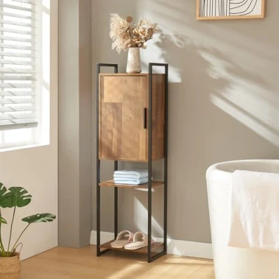 Abbildung von en.casa Midischrank »Namsskogan« Badezimmerschrank 115x35x25cm Walnussoptik
