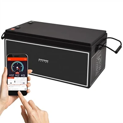 Abbildung von Syntrox Energy Lithium LiFePO4 Batterie Akku Gold 12,8V BMS mit Bluetooth 40Ah bis 400Ah, 4000 15000 Zyklen, 1280Wh Ausgangsleistung (200Ah)