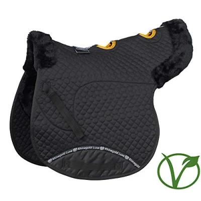 Abbildung von Rhinegold 453 P BK/BK Luxe Fell belüftet Numnah, schwarz/schwarz, Pony