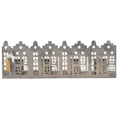 Abbildung von IB Laursen Kerzenhalter HAUSFASSADE Grau für 4 Kerzen 19 cm Kerzenständer