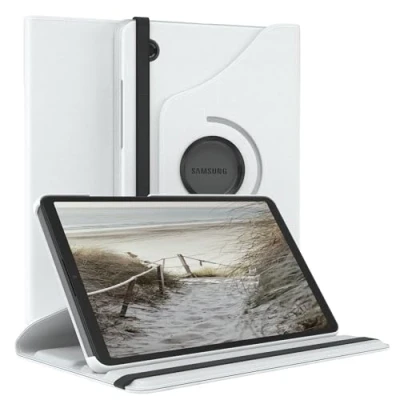 Abbildung von EAZY Case Tablet Hülle für Samsung Galaxy Tab A9 Schutzhülle 8,7 Zoll Smart Cover Rotationcase aufstellbar klappbar 360 drehbar mit Standfunktion Tasche Kunstleder in Weiß