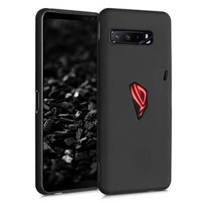Abbildung von kwmobile Hülle kompatibel mit ASUS ROG Phone 3 (ZS661KS) weiches TPU Silikon Case Cover geeignet für kabelloses Laden Schwarz matt