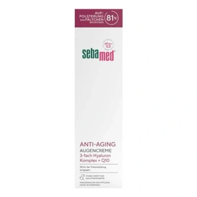 Abbildung von SEBAMED Anti Aging Augencreme Q10, Augenpflege mit Hyaluronsäure &amp; Phyto Peptiden, gegen Falten und Augenringe, für Männer Frauen, Faltenglättung bei 81%* bestätigt