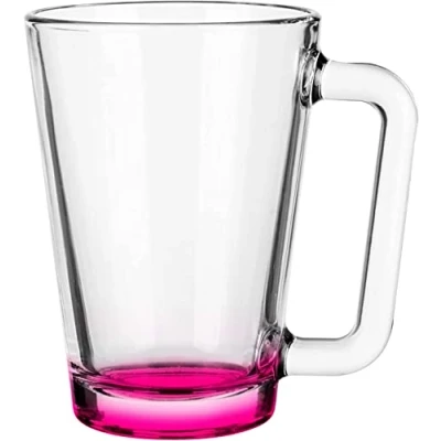 Abbildung von CRISTALICA Glastasse Colour Spring 250 ml pink Teeglas Becherglas Farbiger Boden