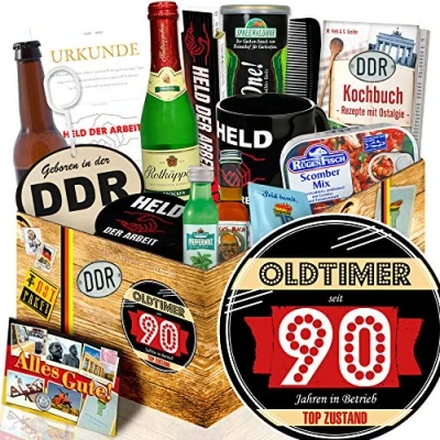 Abbildung von Oldtimer 90 / zum 90. Geburtstag Geschenk/DDR Geschenkbox Mann