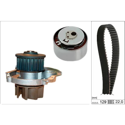 Abbildung von INA 530 0462 30 Wasserpumpe + Zahnriemensatz mit FIAT: Punto Evo Schrägheck, III Grande Schrägheck