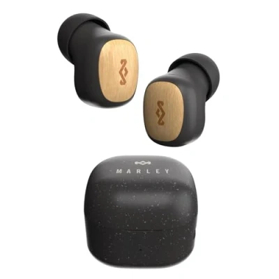 Abbildung von House of Marley Smile Jamaica Ohrhörer Bluetooth Kleine In Ear Kopfhörer Bluetooth, 14 Stunden Wiedergabezeit, Mini Kopfhörer, TWS mit Ladecase, Nachhaltige Materialien, Schwarz