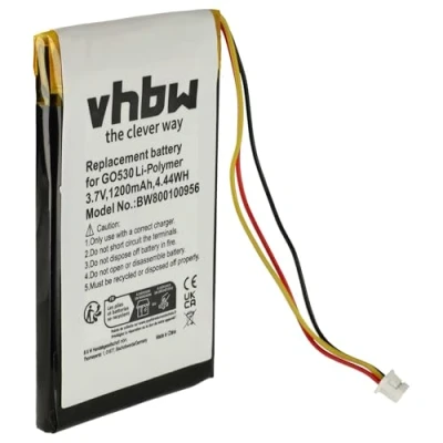 Abbildung von vhbw Akku Ersatz für Tomtom VF8, 1697461, AHL03714000 GPS Navigation Navi (1200 mAh, 3,7 V, Li Polymer)