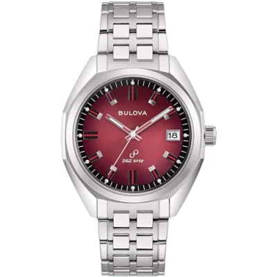 Abbildung von Bulova Sutton Jet Star 96B401 Men&#039;s Only Time Watch with Red Background