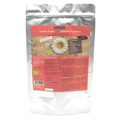 Abbildung von ZeroCal Dalia Bio Erythrit in Puderform, kalorienfreier Puderzuckerersatz, vegane &amp; zahnfreundliche Alternative zum Kochen Backen, 750 g