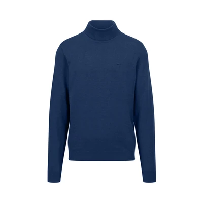 Abbildung von FYNCH HATTON Rollkragenpullover mit Logostickerei auf der Brust