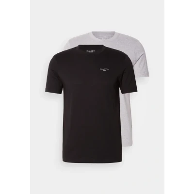 Abbildung von Marc O&#039;Polo Denim LOGO Print 2 PACK Tshirt basic, Herren, Größe: XXL, Black/grey melange