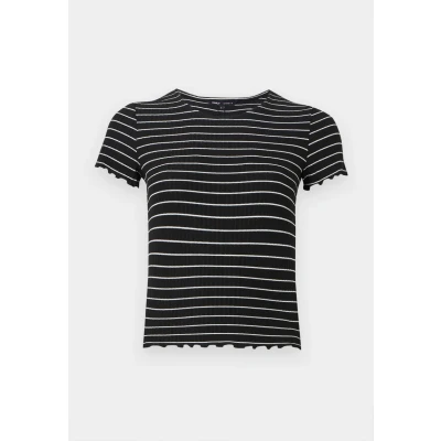 Abbildung von ONLY Damen Onlemma Stripe S/S JRS Cropped Top Mit O Ausschnitt Und Kurzen Ärmeln, Black, XXS
