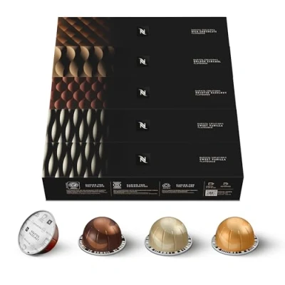 Abbildung von NESPRESSO VERTUO, Auswahl an Signature Barista Creations (230ml), Helle bis dunklere Röstungen auch für Milchkaffees. Kompatibel mit VERTUO Kapselmaschinen, Kapsel Set aus 50 Kaffeekapseln