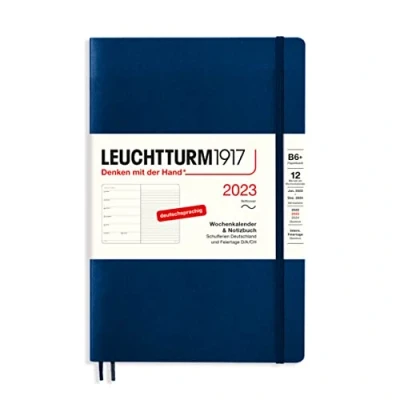 Abbildung von LEUCHTTURM1917 365706 Wochenkalender &amp; Notizbuch Softcover Paperback (B6+) 2023, 12 Monate, Marine, Deutsch