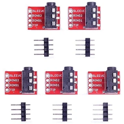 Abbildung von ICQUANZX TRRS 3.5mm Audio Jack Breakout MP3 Stereo Kopfhörer Video Modul für Arduino (Packung mit 5 Stück)
