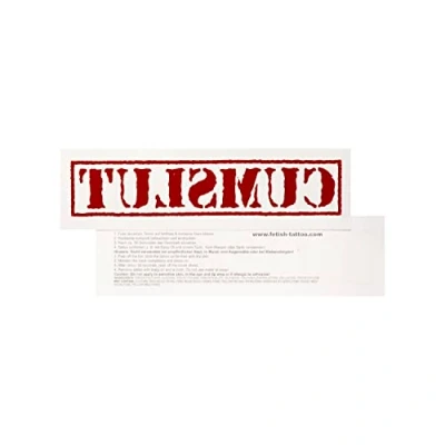 Abbildung von 2 x Cumslut Stempel Tattoo Schriftzug in rot Kinky Fetish Temporary (2)