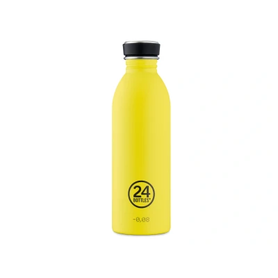 Abbildung von 24BOTTLES Edelstahl Trinkflasche 500ml leichteste und unisolierte Edelstahlflasche für Arbeit, Schule Universität (Citrus)