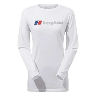 Abbildung von Berghaus Damen Boyfriend Big Classic Langärmeliges T Shirt, Weiß, 40 EU