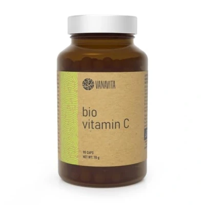 Abbildung von VanaVita BIO Vitamin C Kapseln Veganes Nahrungsergänzungsmittel aus Camu &amp; Acerola, unterstützt Nerven Immunsystem, reduziert Müdigkeit, fördert Kollagenbildung, 90 kaps
