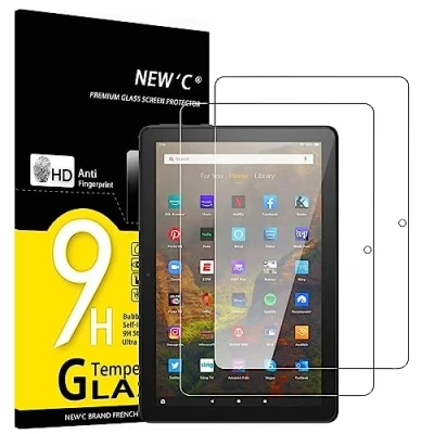 Abbildung von NEW&#039;C 2 Stück, Panzer Schutz Glas für Amazon Fire HD 10 / Plus/HD Kids Ausgabe (11. Generation, 2021), 9H Härte,HD Displayschutzfolie, 0.33mm Ultra klar