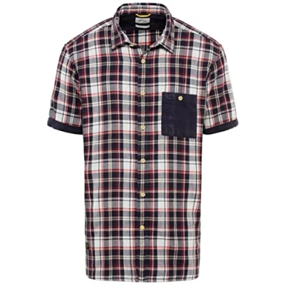 Abbildung von camel active KARO AUS Reiner Hemd, Herren, Größe: Medium, Night blue