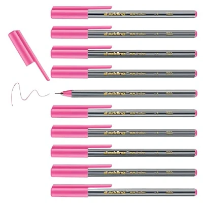 Abbildung von edding 55 Fineliner pink 10 Stifte 0,3 mm Spitze Farbstift zum Schreiben, Malen, Unterstreichen, Illustrieren für Kinder und Erwachsene, Schule, Homeoffice, Büro