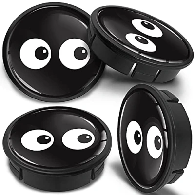 Abbildung von SkinoEu 4 x 60mm Universal Schwarz Alufelgen Nabenkappen Felgen Kappen Felgendeckel Radkappen Radnabendeckel Nabendeckel Felgenkappen Augen CX 45