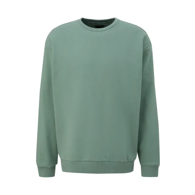 Abbildung von QS Klassisches MIT Logostickerei Sweatshirt, Herren, Größe: Medium, Salbeigrün