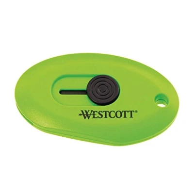 Abbildung von Westcott E 16474 00 Mini Cutter mit Keramik Sicherheitsklinge, automatisch einziehbar und integriertem Magnethalter, grün