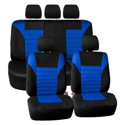 Abbildung von FH GROUP Autositzbezüge, komplettes Set, 3D Air Mesh universelle Passform, Automobil Sitzbezüge, niedrige Rückenlehne, Airbag kompatibel, Geteilte Sitzbank, waschbarer Autositzbezug für SUV,