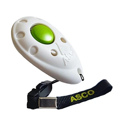 Abbildung von ASCO Premium Clicker für Clickertraining, Hunde Katzen Pferde Profi Clicker, Hundetraining Klicker, weiß, 05P