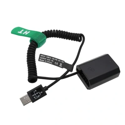 Abbildung von HangTon PD QC USB 9V 12V auf NP FZ100 Dummy Akku für Sony Alpha A7CR A7CII A7C A9II A6700 ZV E1 A7RIV A1 A7RV A7SIII FX30 FX3 A7IV A7III A6600 A7RIII A7s A9 A9R A9S Kamera 8.4V