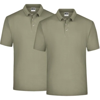 Abbildung von James &amp; Nicholson Poloshirt Klassisches Herren Basic Polohemd für Freizeit und Sport JN020 (Doppelpack, 2er Pack) Gerade geschnitten mit Seitenschlitzen