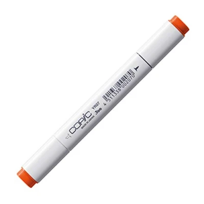 Abbildung von COPIC Classic Marker Typ YR 07, Cadmium Orange, professioneller Layoutmarker, mit einer breiten und feinen Spitze