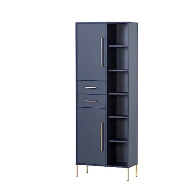 Abbildung von Schildmeyer Kent Hochschrank, Holzwerkstoff, Nachtblau/Gold, Offenes Fach