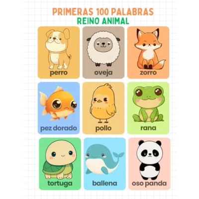 Abbildung von Mis Primeras 100 palabras de Animales: Libro para niños con e ilustraciones coloridas animales