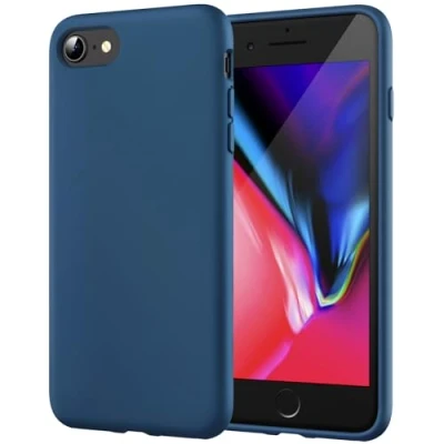 Abbildung von JETech Silicone Hülle für iPhone SE 3/2 (Modell 2022/2020), 8 und 7, seidigem Ganzkörper Schutzhülle, mit weichem Mikrofaser Innenfutter stoßfestes Abdeckung (Kobaltblau)