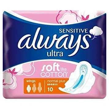 Abbildung von Always Sensitive Ultra Normal Plus Pads mit Flügeln, 10 Stück