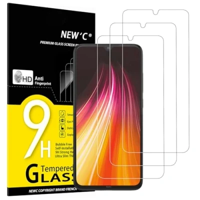 Abbildung von NEW&#039;C 3 Stück, Panzer Schutz Glas für Xiaomi Redmi Note 8, 8 2021, Mi 9 Lite, Frei von Kratzern, 9H Härte, HD Displayschutzfolie, 0.33mm Ultra klar, Ultrabeständig