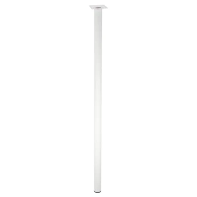 Abbildung von WAGNER Möbelbein/Tischbein/Möbelfuß Classic Retro Ø 30 x 800 mm, integrierte Anschraubplatte 60 Innengewinde 10 Stahl pulverbeschichtet weiß 12168001