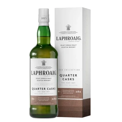 Abbildung von Laphroaig Quarter Cask Islay Single Malt Scotch Whisky mit Geschenkverpackung in Casks gereift 48% Vol 700ml Einzelflasche