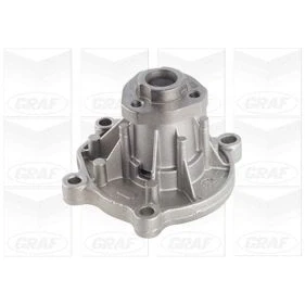 Abbildung von GRAF PA855 Wasserpumpe mit Dichtung mechanisch Stahlblech für Keilrippenriementrieb VOLKSWAGEN: Polo V Schrägheck, IV Fox Schrägheck