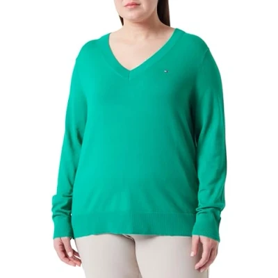 Abbildung von Tommy Hilfiger Curve Strickpullover, Damen, Größe: 46, Olympic green
