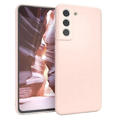 Abbildung von EAZY CASE Handyhülle Silikon mit Kameraschutz kompatibel Samsung Galaxy S21 FE 5G in Hell Rosa, Ultra dünn, Slimcover, Silikonhülle, Hülle, Softcase, Backcover