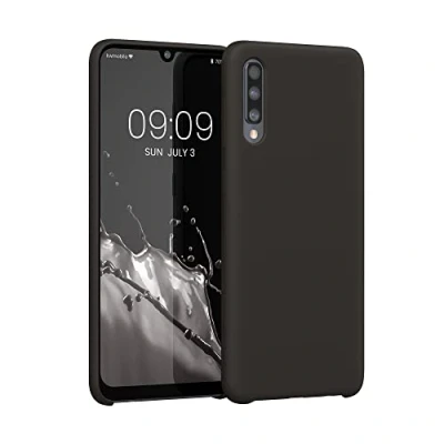 Abbildung von kwmobile Hülle kompatibel mit Samsung Galaxy A50 Silikon Handy Case Handyhülle weiche Oberfläche kabelloses Laden Schwarz matt
