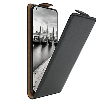 Abbildung von EAZY Case Hülle kompatibel mit Xiaomi Mi 11 / 5G Flip Cover zum Aufklappen, Handyhülle aufklappbar, Schutzhülle, Flipcover, Flipcase, Flipstyle vertikal klappbar, aus Kunstleder, Schwarz