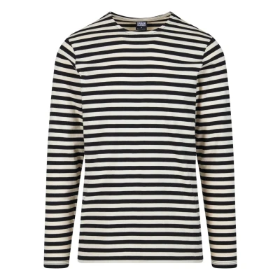 Abbildung von Urban Classics Stripe LS Langarmshirt, Herren, Größe: XXL, Whitesand black