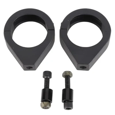 Abbildung von Blinkerleuchte, Motorrad Blinkerhalterung, Aluminiumlegierung modifiziert Blinkerleuchte Montagehalterung 41mm Gabelklemmen(Silber)