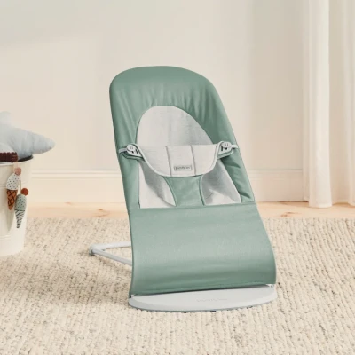 Abbildung von BabyBjörn Balance Soft Babywippe Gewebe, Jersey Stoff, Grün/Grau